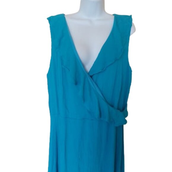 Long Bright Blue Sleeveless Dress Size 18 - 20 New NWT - Picture 5 of 7